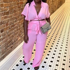 Pink Zara Linen Set